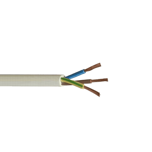 Cablu flexibil de alimentare 3x2,5 mm², 300/500V, manta PVC albă, colac 100m, MYYM